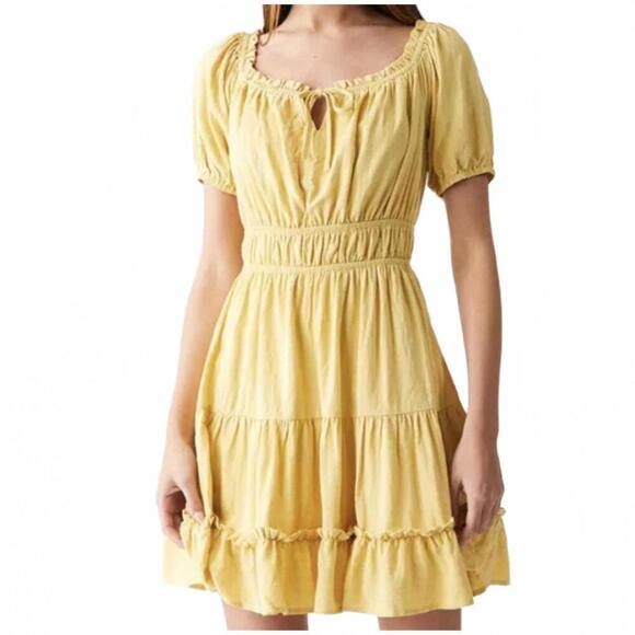 Dresses & Skirts - NWT Lost + Wander Honeycomb Yellow Summer Babydoll Dress Size M